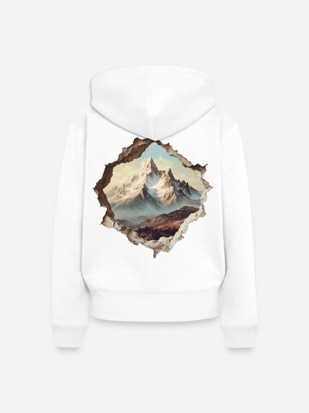 Berge Wandern - Frauen Premium Bio Zip Hoodie - Weiß