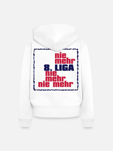 Nie mehr 8. Liga - Frauen Premium Bio Zip Hoodie - Weiß