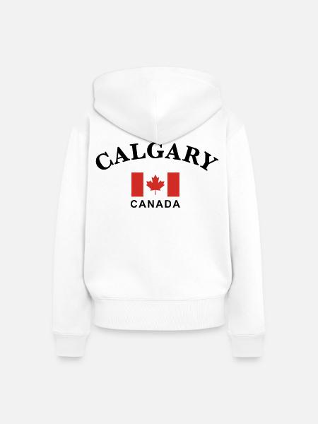 Calgary, Kanada - Frauen Premium Bio Zip Hoodie - Weiß