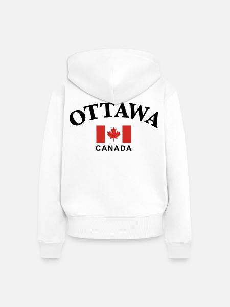 Ottawa, Kanada - Frauen Premium Bio Zip Hoodie - Weiß
