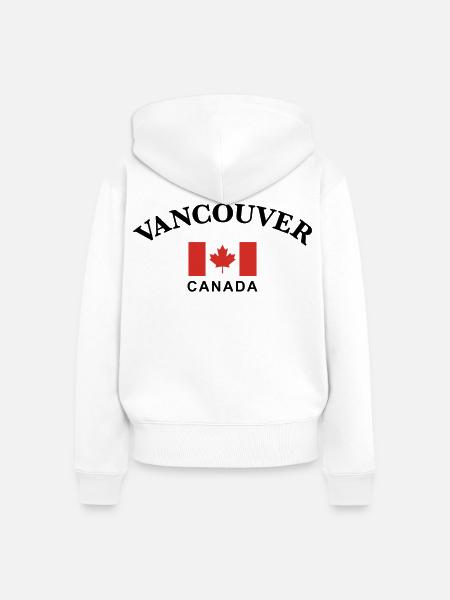 Vancouver, Kanada - Frauen Premium Bio Zip Hoodie - Weiß