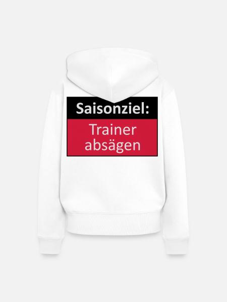 Trainer absägen - Frauen Premium Bio Zip Hoodie - Weiß