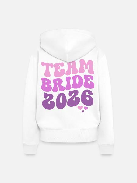 Team Bride 2026 - Frauen Premium Bio Zip Hoodie - Weiß