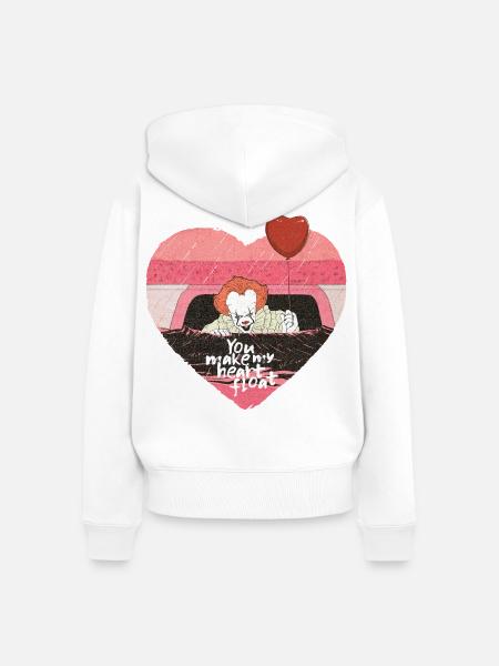 ES - Pennywise Mit Ikonischem Roten Herz - Frauen Premium Bio Zip Hoodie - Weiß