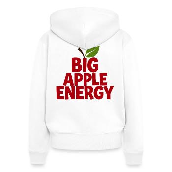 Big Apple Energy NYC New York City Lifestyle - Women's Premium Organic Zip Hoodie - white - Back - AI Model Female 172 light (172cm)