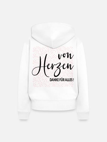 Von Herzen Danke - Frauen Premium Bio Zip Hoodie - Weiß