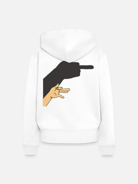 Schatten eines Hundes oder nicht - Frauen Premium Bio Zip Hoodie - Weiß