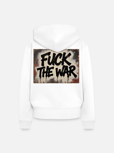 SCHEISS AUF DEN KRIEG - Frauen Premium Bio Zip Hoodie - Weiß