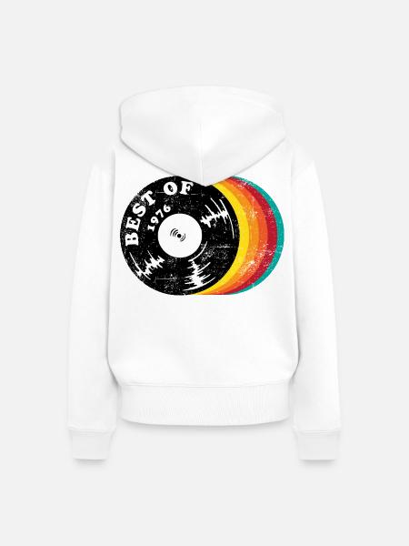 Best of 1976 - Frauen Premium Bio Zip Hoodie - Weiß