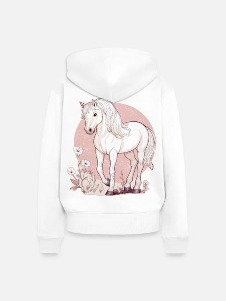 Pferd - Frauen Premium Bio Zip Hoodie - Weiß