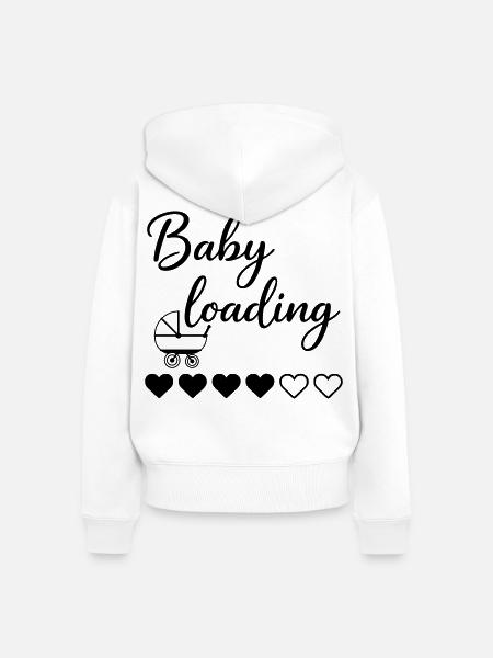 Baby Loading - Frauen Premium Bio Zip Hoodie - Weiß