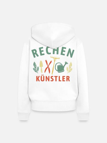 Rechen Künstler - Retro Gärtner Natur - Frauen Premium Bio Zip Hoodie - Weiß