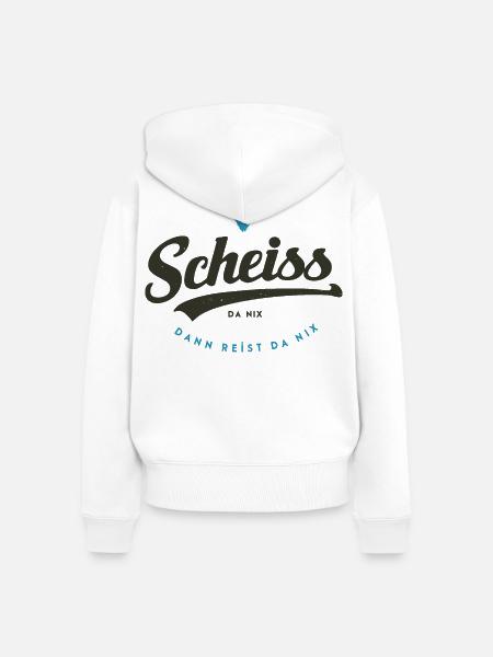 Scheiss da nix - Frauen Premium Bio Zip Hoodie - Weiß