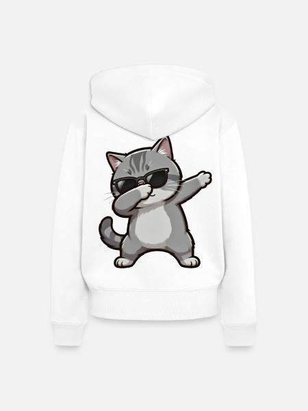 Dabbing Britisch Kurzhaar - Frauen Premium Bio Zip Hoodie - Weiß