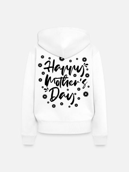Happy Mothers Day Geschenkhemd - Frauen Premium Bio Zip Hoodie - Weiß