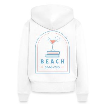 Esthétique du club de lecture de plage Summer Reader rose blue - Sweat à capuche zippé Premium bio Femme - blanc - Dos - AI Model Female 172 light (172cm)