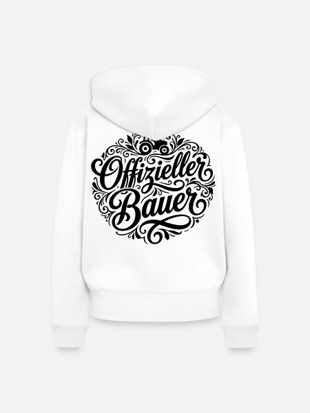 Offizieller Bauer - Frauen Premium Bio Zip Hoodie - Weiß