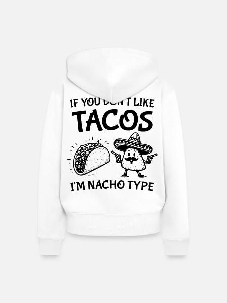 Nacho-Typ Cinco-Hemd - Frauen Premium Bio Zip Hoodie - Weiß