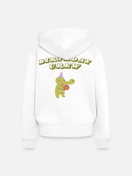 Birthday Crew - Frauen Premium Bio Zip Hoodie - Weiß