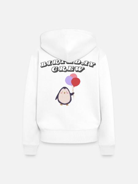 Birthday Crew - Frauen Premium Bio Zip Hoodie - Weiß