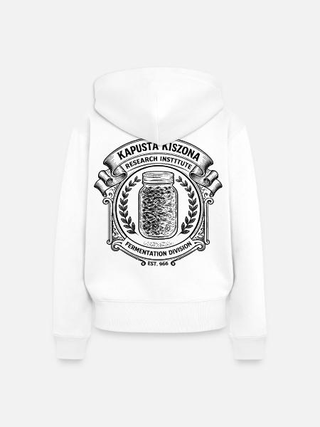 Kapusta Kiszona Forschungsinstitut - Frauen Premium Bio Zip Hoodie - Weiß