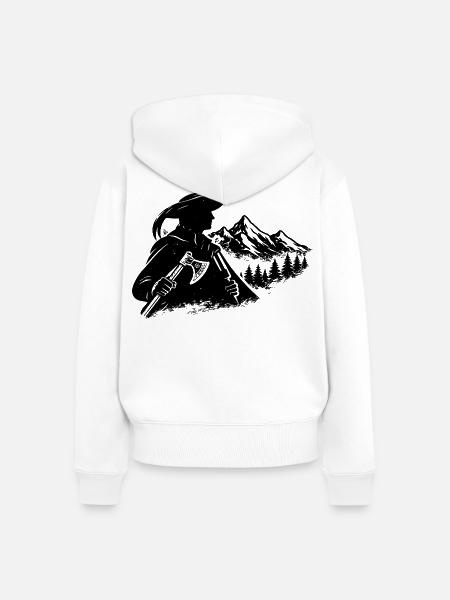 Polnisches Hochlander-Bergvolksdesign - Frauen Premium Bio Zip Hoodie - Weiß