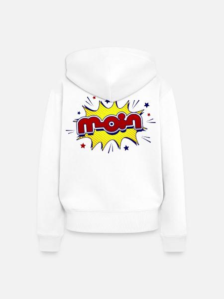 Moin - Frauen Premium Bio Zip Hoodie - Weiß