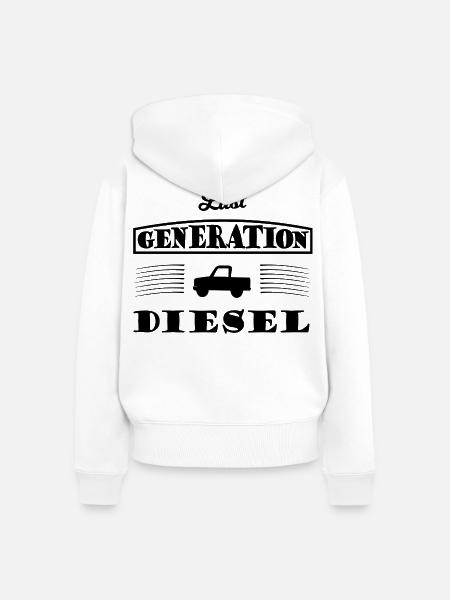 Diesel und Hubraum - Frauen Premium Bio Zip Hoodie - Weiß