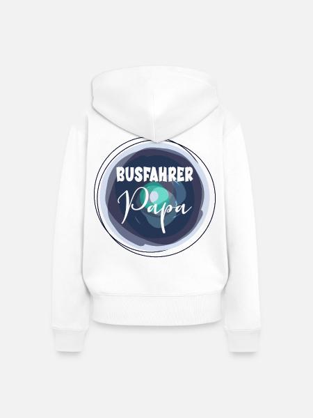 Busfahrer Papa - Frauen Premium Bio Zip Hoodie - Weiß