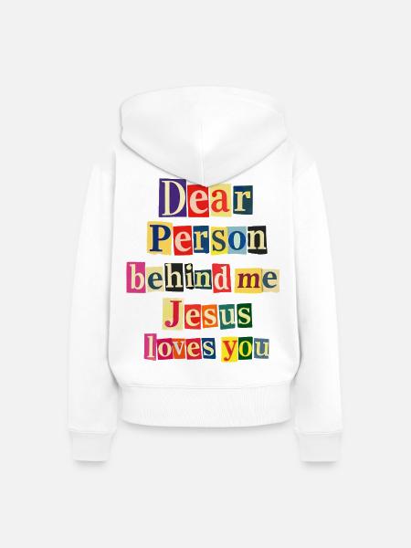 Jesus liebt dich positive Botschaft - Frauen Premium Bio Zip Hoodie - Weiß