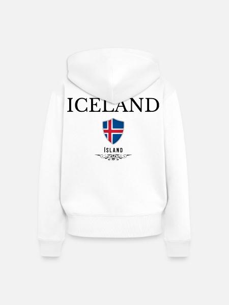 Flagge Islands, isländischer Stolz - Frauen Premium Bio Zip Hoodie - Weiß