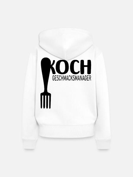 Geschmacksmanager Papa Koch - Frauen Premium Bio Zip Hoodie - Weiß