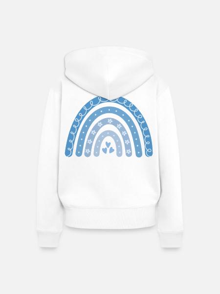 Boho Regenbogen blau - Frauen Premium Bio Zip Hoodie - Weiß