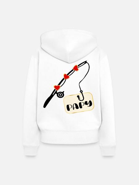 Frankreich Opa Fischer Opa - Frauen Premium Bio Zip Hoodie - Weiß