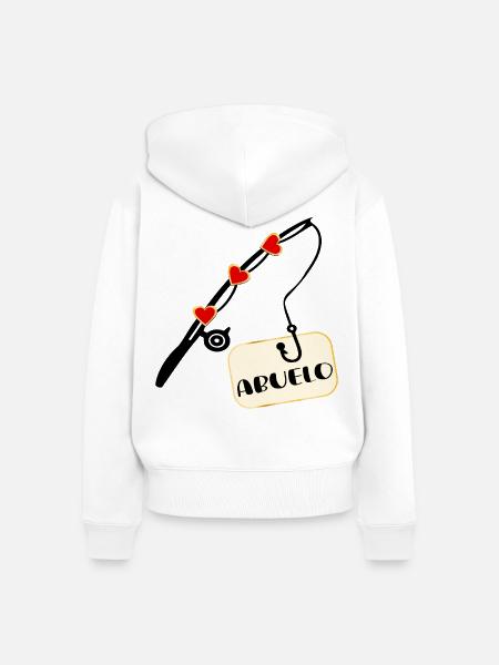 Spanien Großvater Fischer - Frauen Premium Bio Zip Hoodie - Weiß