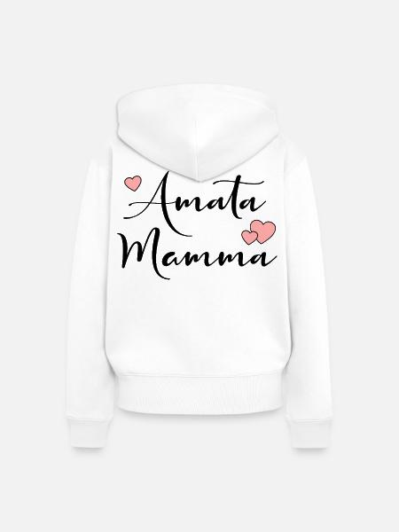 Italien Geliebte Mama - Frauen Premium Bio Zip Hoodie - Weiß