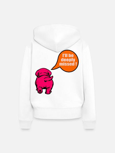 Lustiger Abschiedskollege Hund - Frauen Premium Bio Zip Hoodie - Weiß