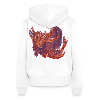 Motif de marbre en forme de cœur tourbillonnant de couleur - Sweat à capuche zippé Premium bio Femme - blanc - Dos - AI Model Female 172 light (172cm)
