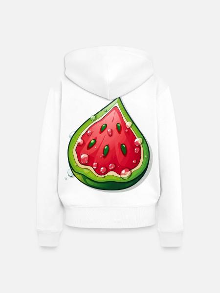 Cartoon Melone Sommer - Frauen Premium Bio Zip Hoodie - Weiß