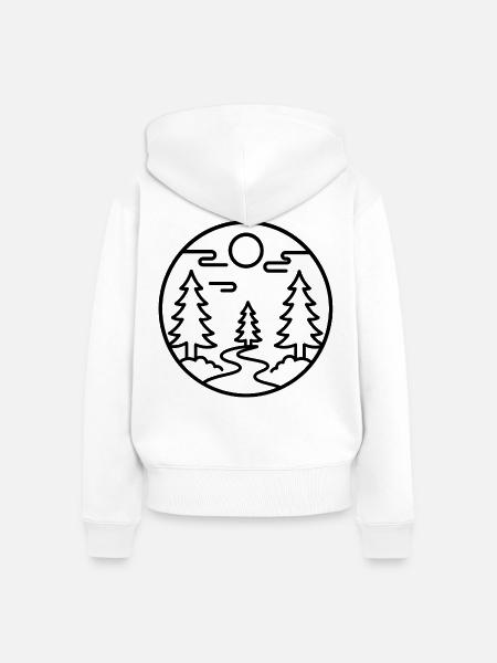 Mondwaldpfad Silhouette - Frauen Premium Bio Zip Hoodie - Weiß