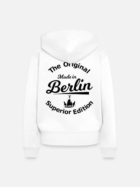 Zuhause in Berlin - Frauen Premium Bio Zip Hoodie - Weiß