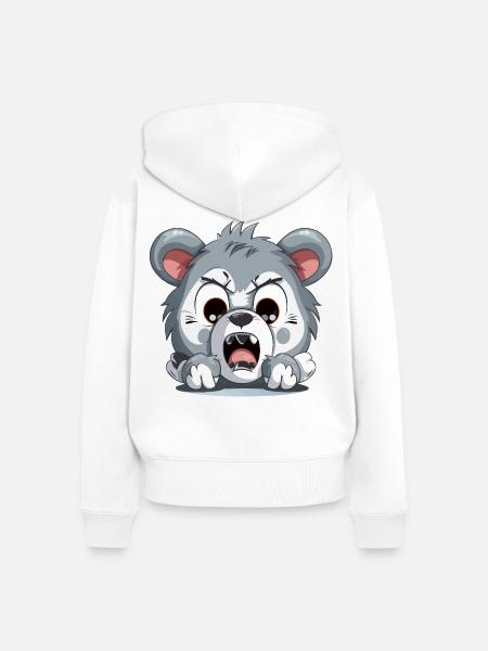 Wütender Welpen Cartoon – Animierte Aggression - Frauen Premium Bio Zip Hoodie - Weiß