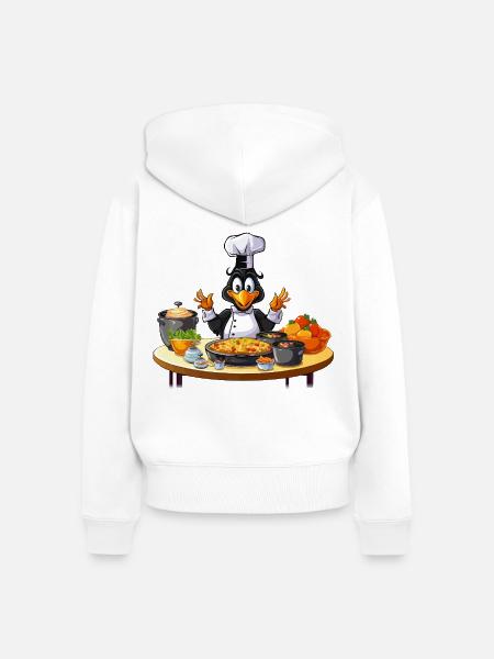 Küchenente Chef Design - Frauen Premium Bio Zip Hoodie - Weiß