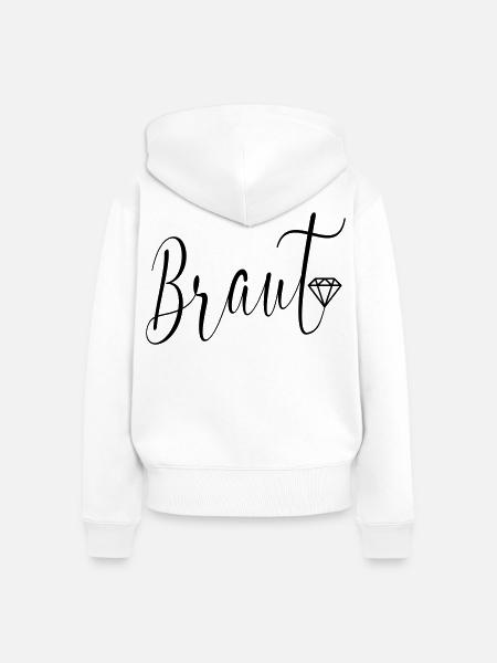 Hochzeit Diamanten Braut - Frauen Premium Bio Zip Hoodie - Weiß