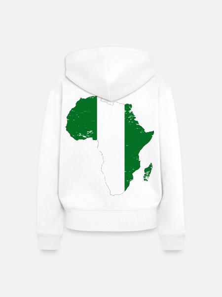 Nigeria Flagge Afrika - Frauen Premium Bio Zip Hoodie - Weiß