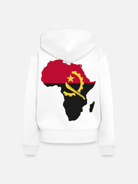 Angola Flagge Afrika used - Frauen Premium Bio Zip Hoodie - Weiß