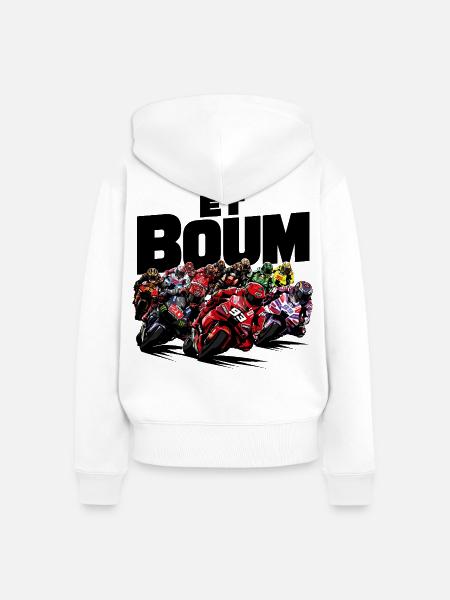 UND ZACK - Frauen Premium Bio Zip Hoodie - Weiß