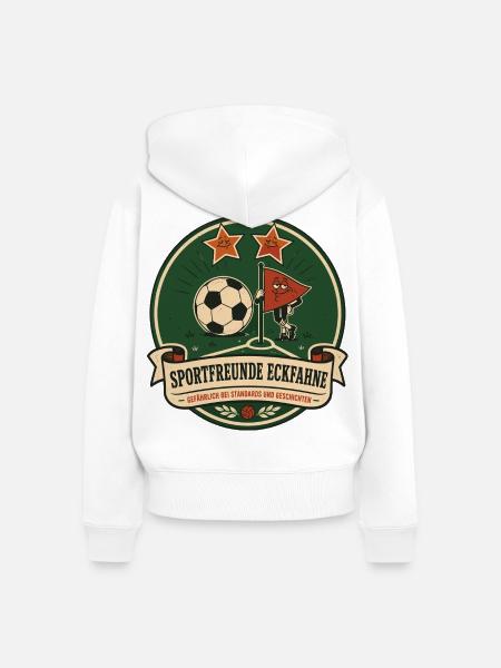 Sportfreunde Eckfahne - Frauen Premium Bio Zip Hoodie - Weiß