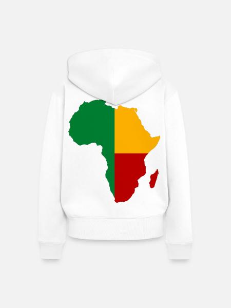 Benin_Flagge_Afrika - Frauen Premium Bio Zip Hoodie - Weiß