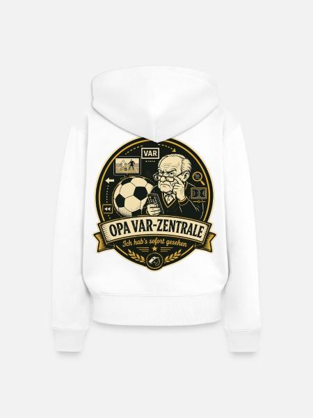 Opa VAR-Zentrale - Frauen Premium Bio Zip Hoodie - Weiß